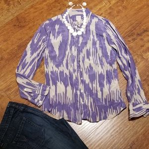 J. Crew purple button down top